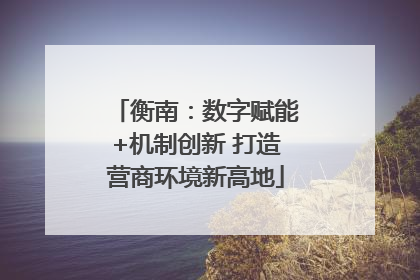 衡南：数字赋能+机制创新 打造营商环境新高地