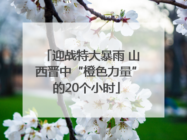 迎战特大暴雨 山西晋中“橙色力量”的20个小时