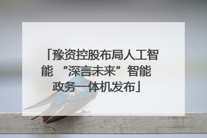 豫资控股布局人工智能 “深言未来”智能政务一体机发布