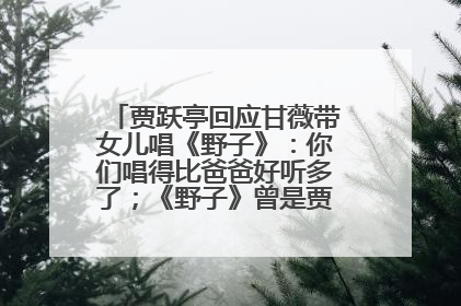 贾跃亭回应甘薇带女儿唱《野子》：你们唱得比爸爸好听多了；《野子》曾是贾跃亭“代表作”