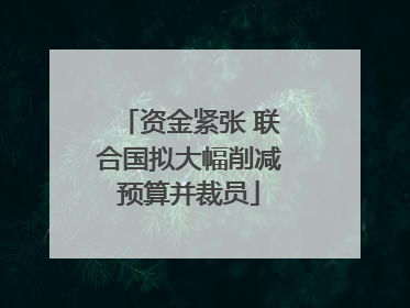 资金紧张 联合国拟大幅削减预算并裁员