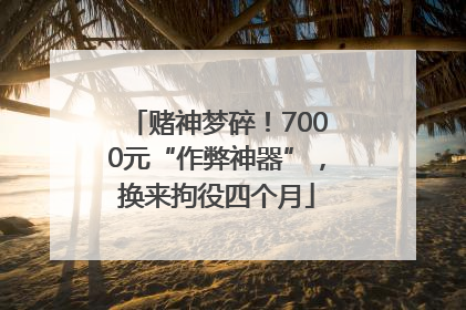 赌神梦碎！7000元“作弊神器”，换来拘役四个月