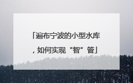 遍布宁波的小型水库，如何实现“智”管