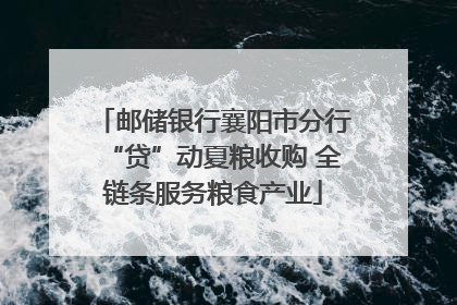邮储银行襄阳市分行“贷”动夏粮收购 全链条服务粮食产业