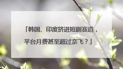 韩国、印度挤进短剧赛道，平台月费甚至超过奈飞？