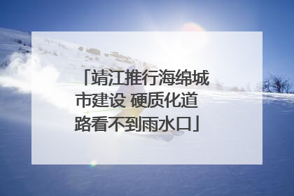 靖江推行海绵城市建设 硬质化道路看不到雨水口
