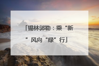 锡林郭勒：乘“新”风向“绿”行