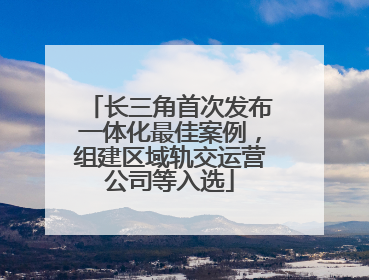 长三角首次发布一体化最佳案例，组建区域轨交运营公司等入选