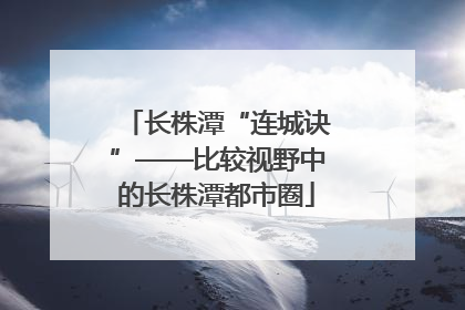 长株潭“连城诀”——比较视野中的长株潭都市圈
