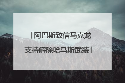 阿巴斯致信马克龙 支持解除哈马斯武装