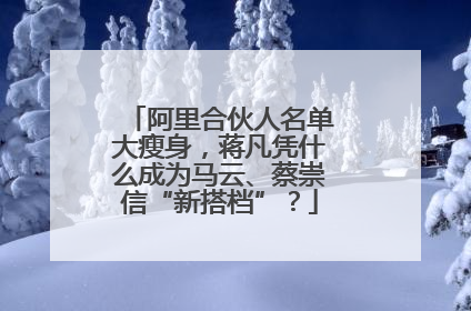 阿里合伙人名单大瘦身，蒋凡凭什么成为马云、蔡崇信“新搭档”？