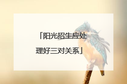 阳光招生应处理好三对关系
