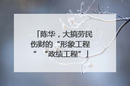 陈华，大搞劳民伤财的“形象工程”“政绩工程”