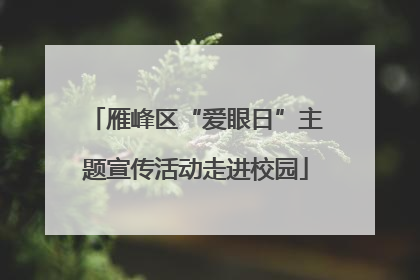 雁峰区“爱眼日”主题宣传活动走进校园