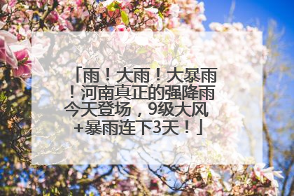 雨！大雨！大暴雨！河南真正的强降雨今天登场，9级大风+暴雨连下3天！