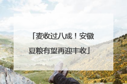 麦收过八成！安徽夏粮有望再迎丰收