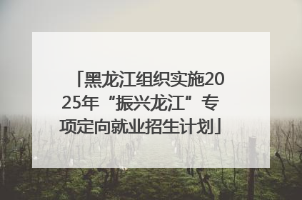 黑龙江组织实施2025年“振兴龙江”专项定向就业招生计划