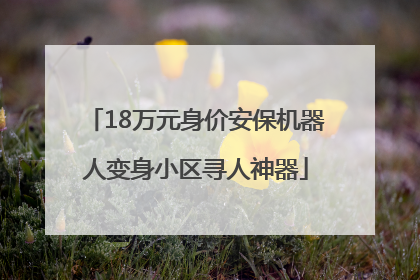 18万元身价安保机器人变身小区寻人神器