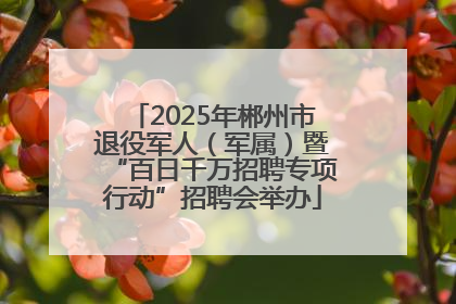 2025年郴州市退役军人（军属）暨“百日千万招聘专项行动”招聘会举办