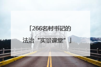 266名村书记的法治“实景课堂”