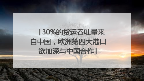 30%的货运吞吐量来自中国，欧洲第四大港口欲加深与中国合作