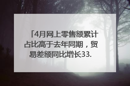 4月网上零售额累计占比高于去年同期，贸易差额同比增长33.61%｜高频看宏观