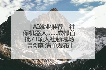 AI就业推荐、社保机器人……成都首批73项人社领域场景创新清单发布